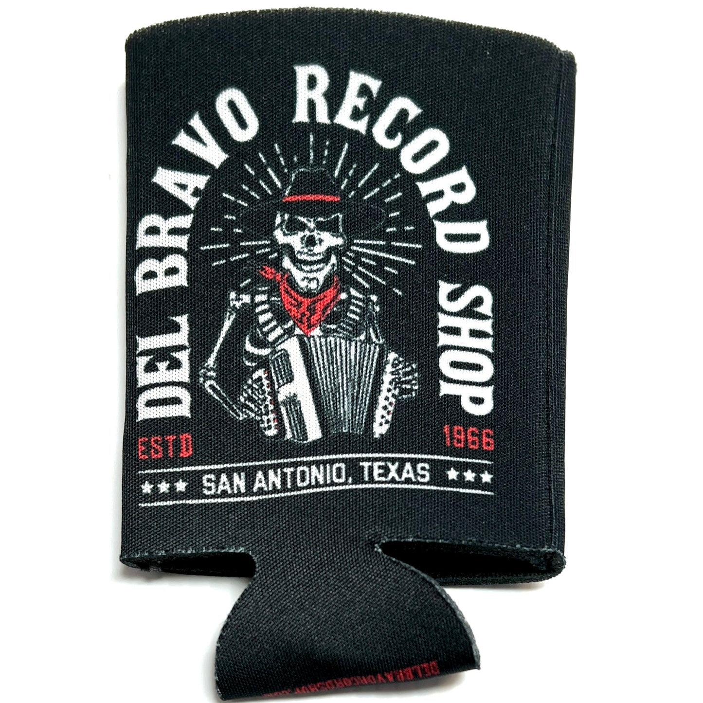 Del Bravo Record Shop Black Koozie
