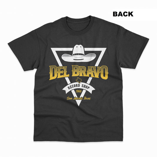 Del Bravo Record Shop Puro Pinche Conjunto! (Solid Black) T-Shirt DLB MERCH