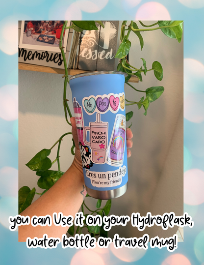 K pop girl band sticker, ramen decal, demon kawaii sticker