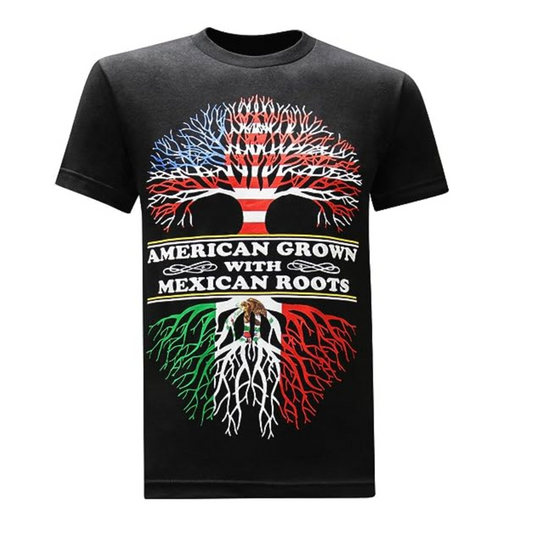 American Grown Mexican Roots Graphic T Shirt