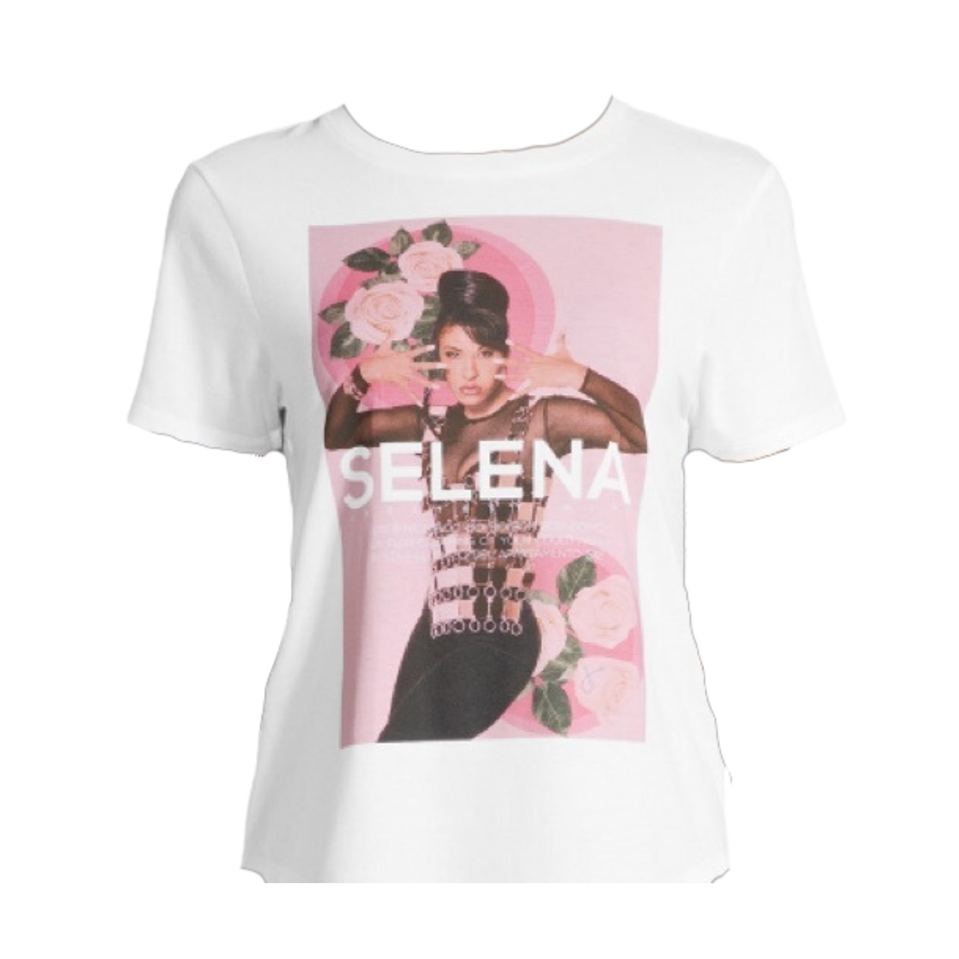 Clearance Final Sale - Selena Classic Fit Crew Tee- Cotton White