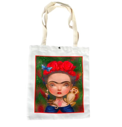 Clearance Final Sale - Frida Kahlo Canvas Tote Bag