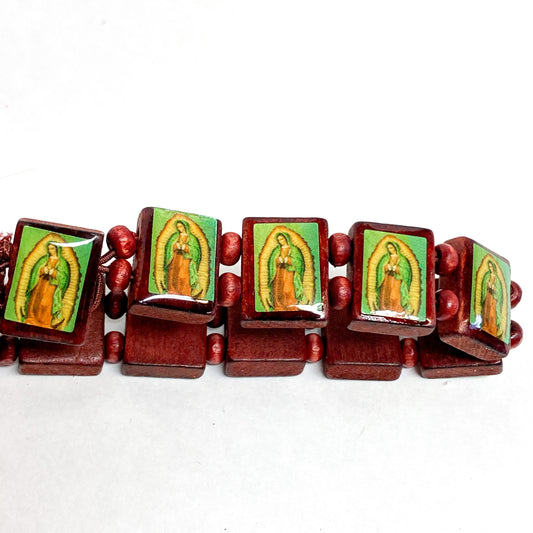 Virgen de Guadalupe Wooden Red Cedar Bracelet