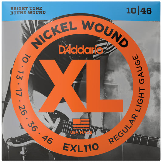 D'Addario EXL110 Nickel Wound Electric Guitar Strings Regular Light 10-46