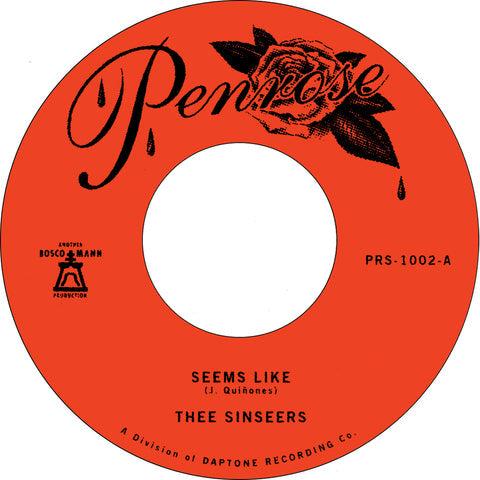 Thee Sinseers  - "Seems Like" / "Seems Like (Instrumental" (45 Vinyl)