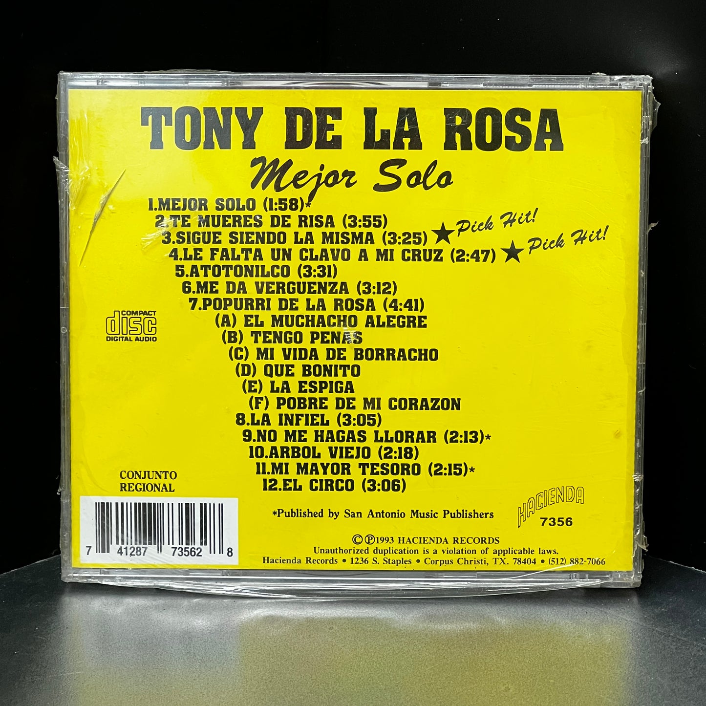 Tony De La Rosa - Mejor Solo (CD)
