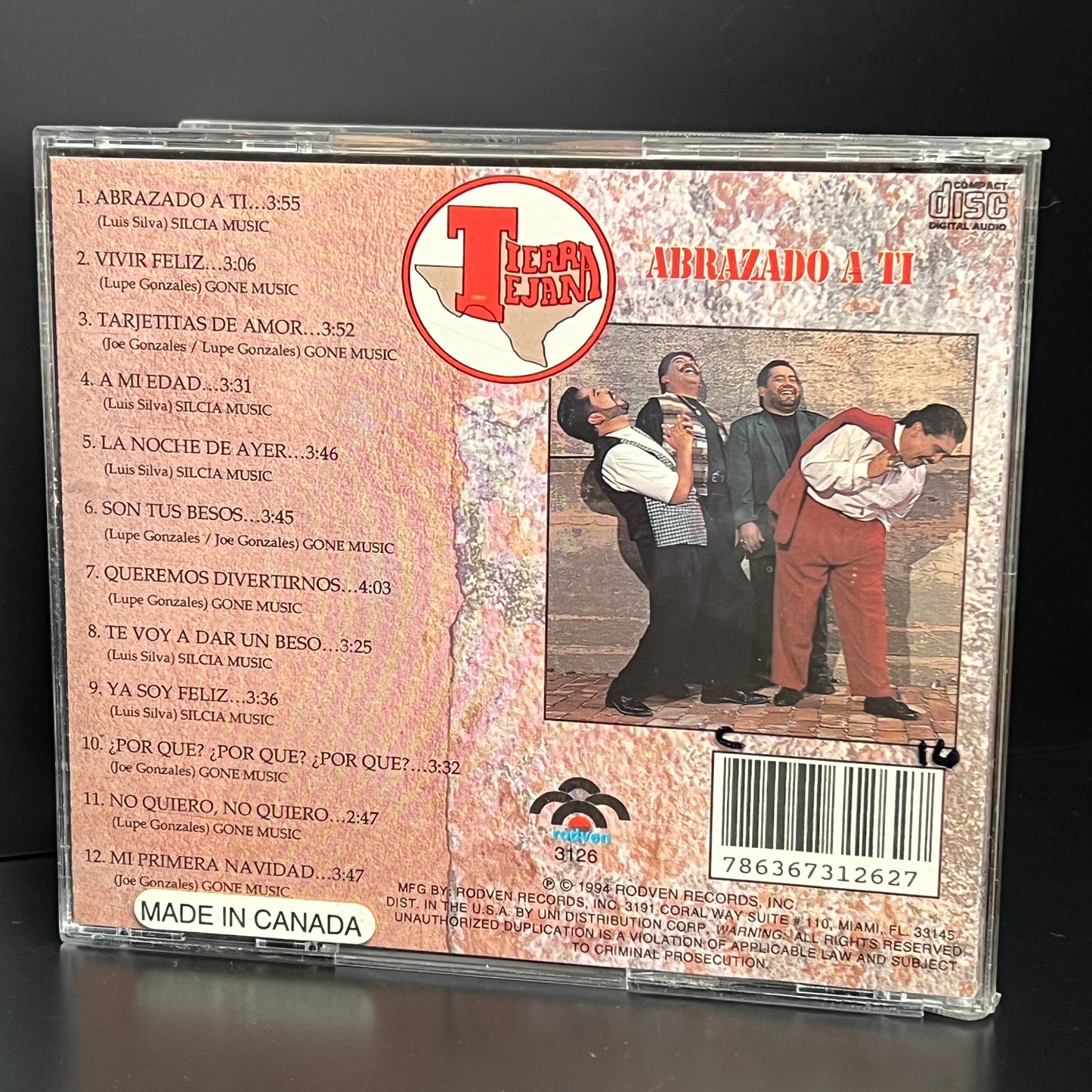 *Open: Tierra Tejana - Abrazado A Ti *1994 (CD)