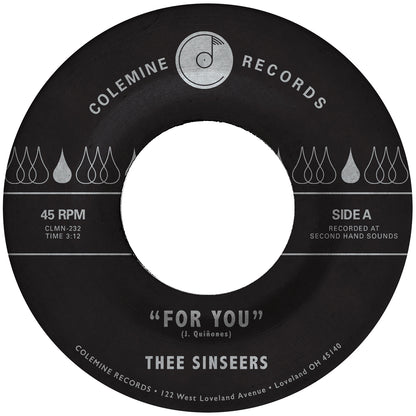 Thee Sinseers  - For You / Si Lloraras (45rpm 7" Blue Vinyl)