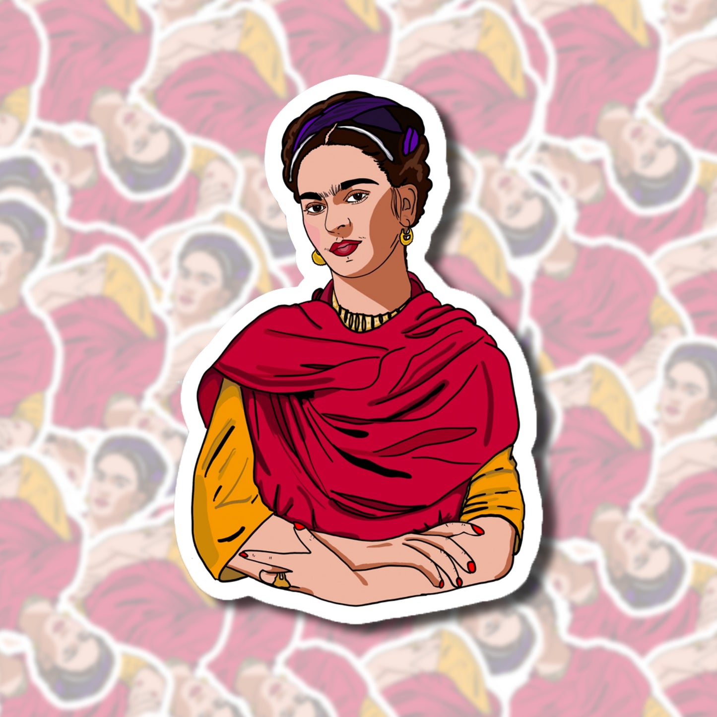 Frida Kahlo Red Sticker