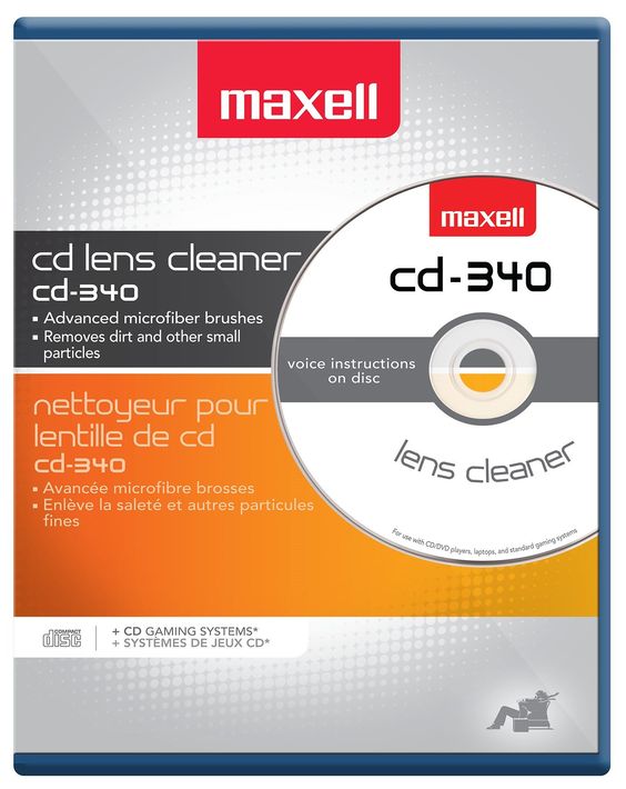 Maxell 190048 CD-340 Laser Lens Cleaner - For Compact Disc, DVD - Game Consoles (Accessories)