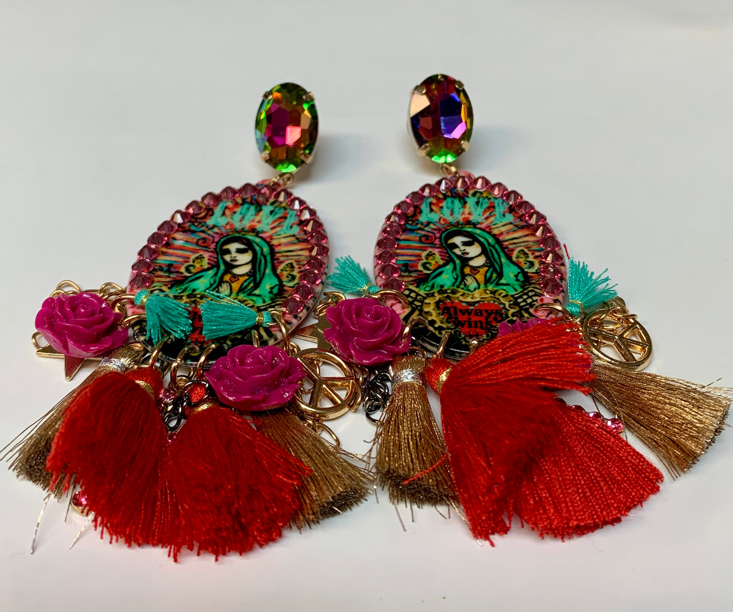Large Virgen De Guadalupe Earrings