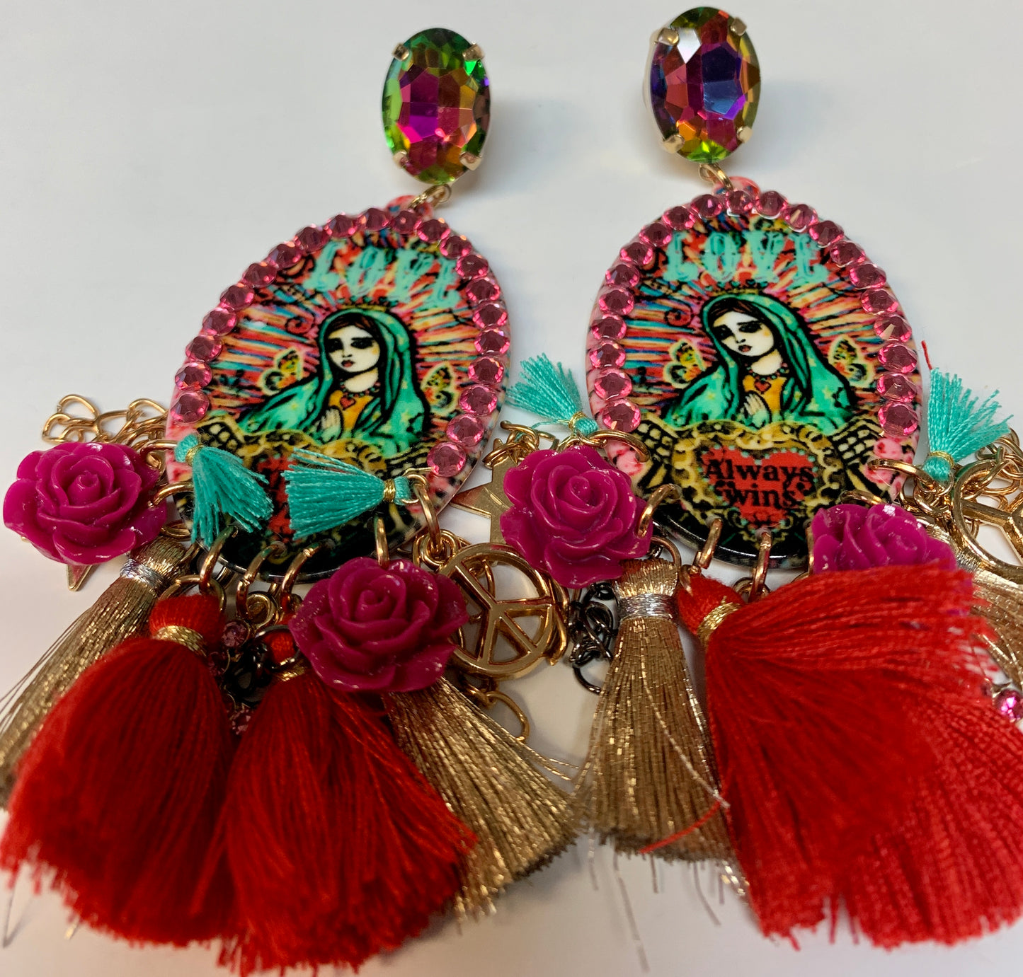 Large Virgen De Guadalupe Earrings
