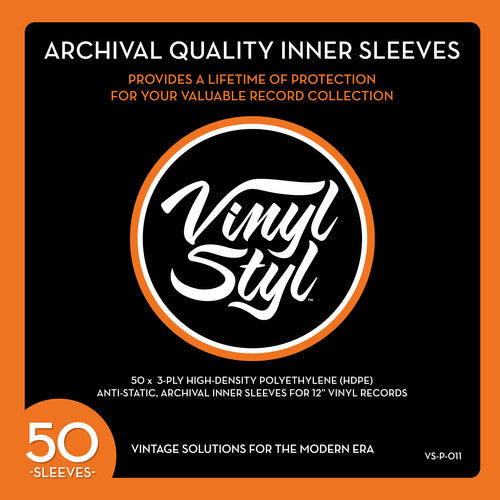Vinyl Styl™ 12 Inch Vinyl Record Inner Sleeves - Anti-Static - 50 Pack