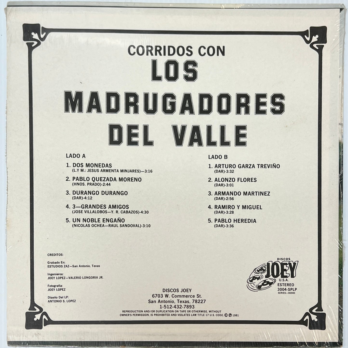 Los Madrugadores Del Valle - Corridos Con Los Madrugadores Del Valle (Vinyl)