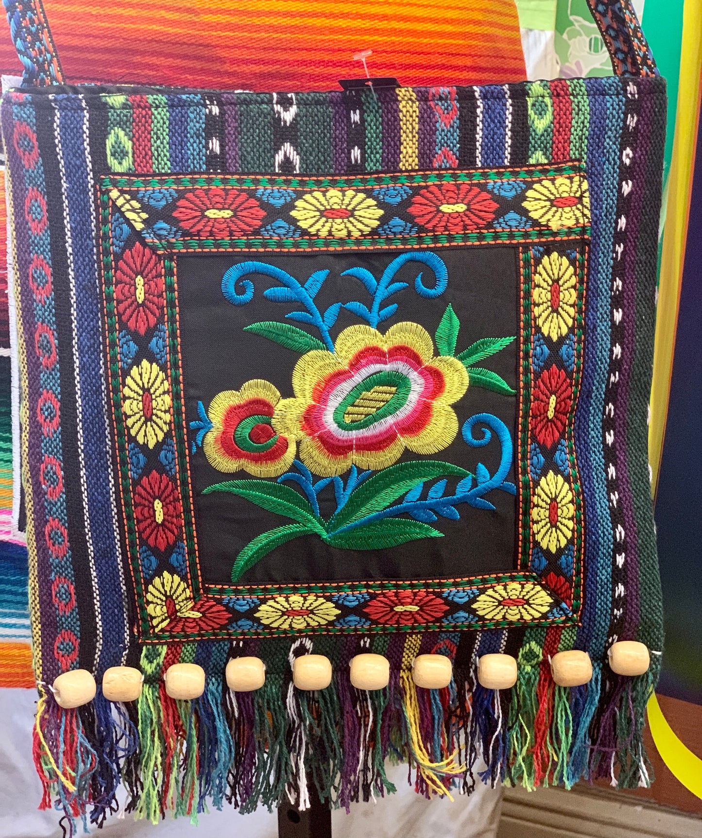 Southwest Embroidered Bag With Beads