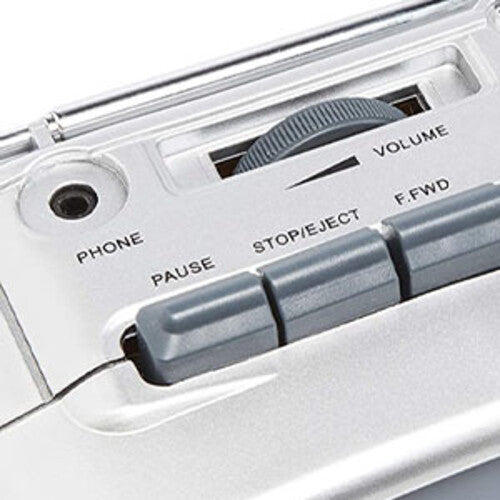 9401 Portable AM/FM Radio Cassette Recorder Player - Silver