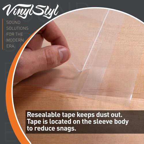 Vinyl Styl® 12 Inch Outer Record Sleeves - Resealable Flap - 50 Count (Clear)