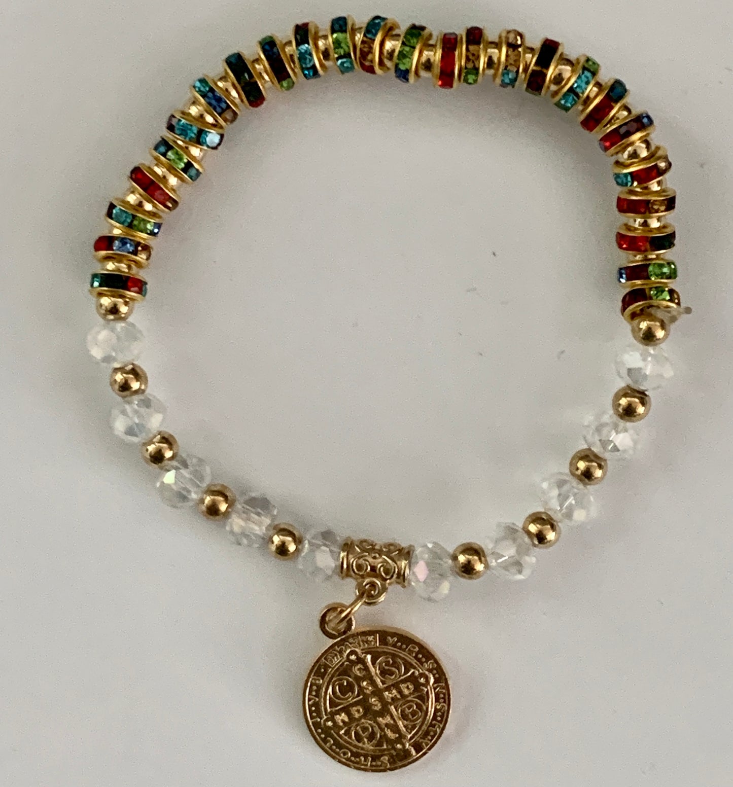 St. Benedict Key Charm Multi Color Bracelet
