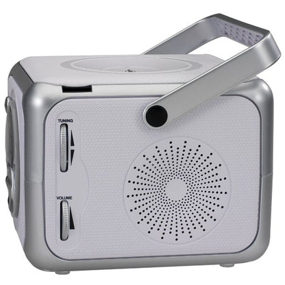 Jensen CD-555 Bluetooth Portable Music System - CD Player & FM Radio (Silver)
