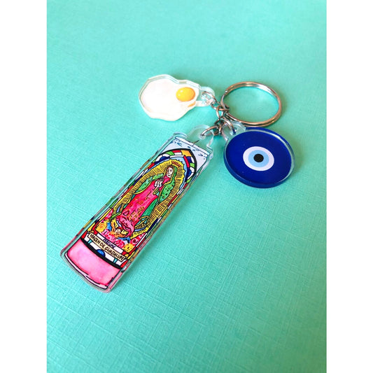 Prayer Candle Limpia Keychain