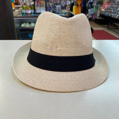 Panama Trilby Straw Hat - Natural Beige (Large)