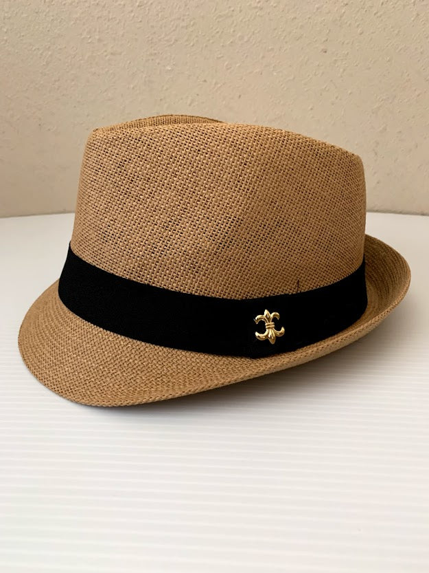 Panama Trilby Fedora Straw Hat - Biege (Large)