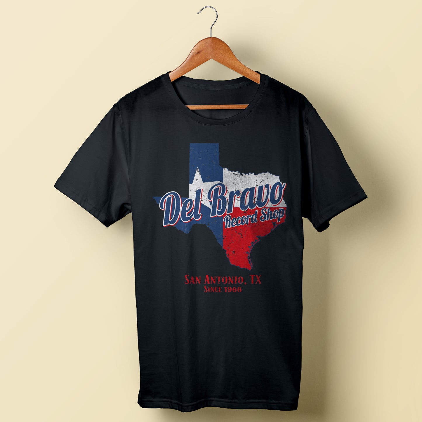Mapa de Del Bravo-Texas (negro)