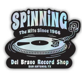 Del Bravo Record Shop Spinnin' The Hits Since 1966 Sticker DLB MERCH