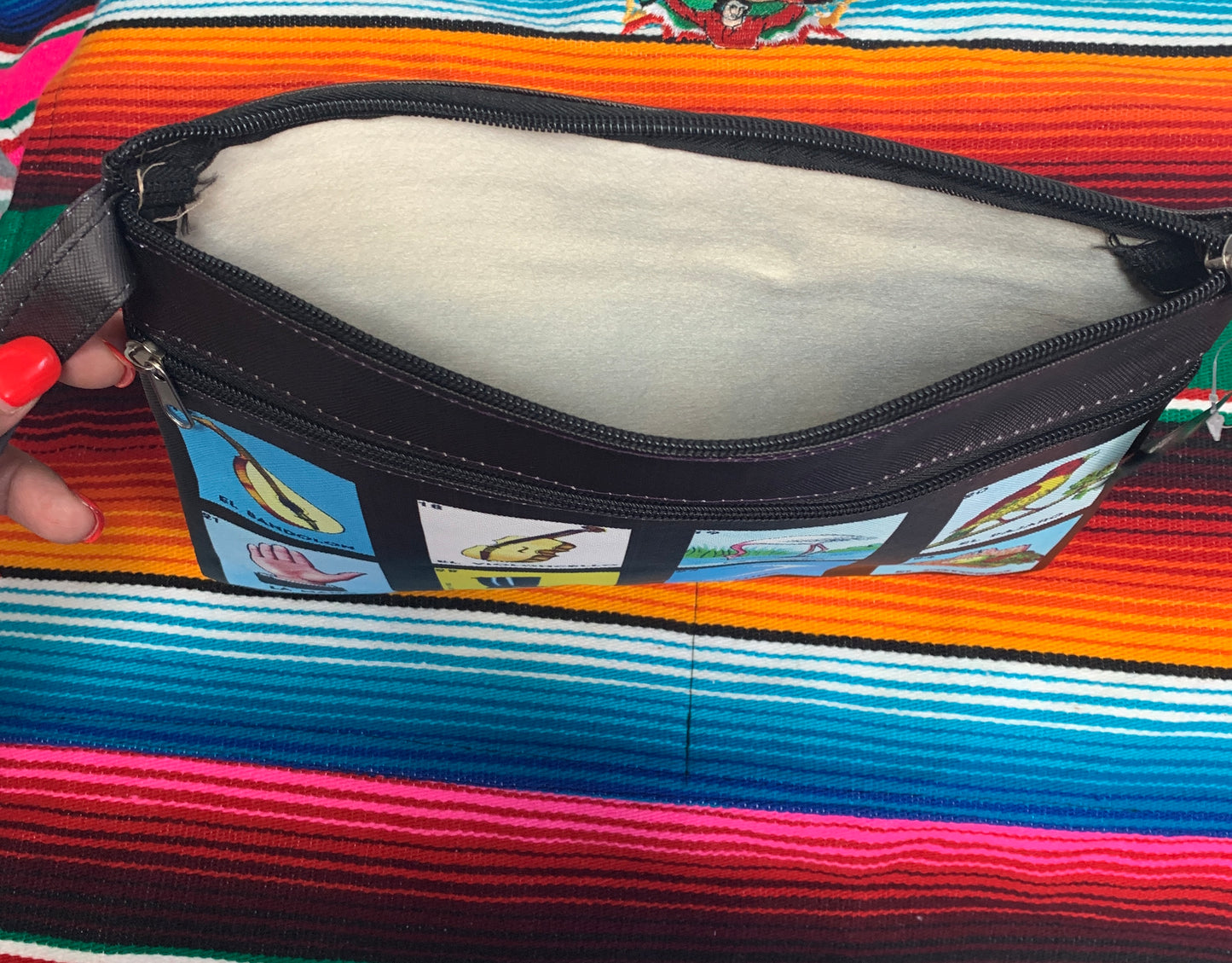 $3 Clearance Mexican Loteria Cosmetic Clutch Bag