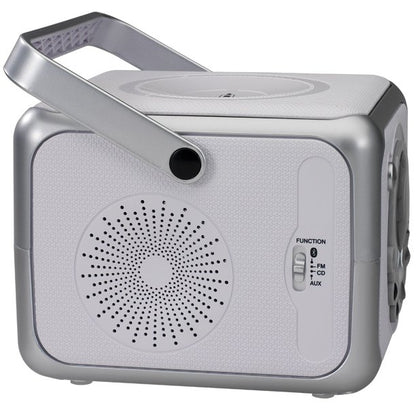 Jensen CD-555 Bluetooth Portable Music System - CD Player & FM Radio (Silver)