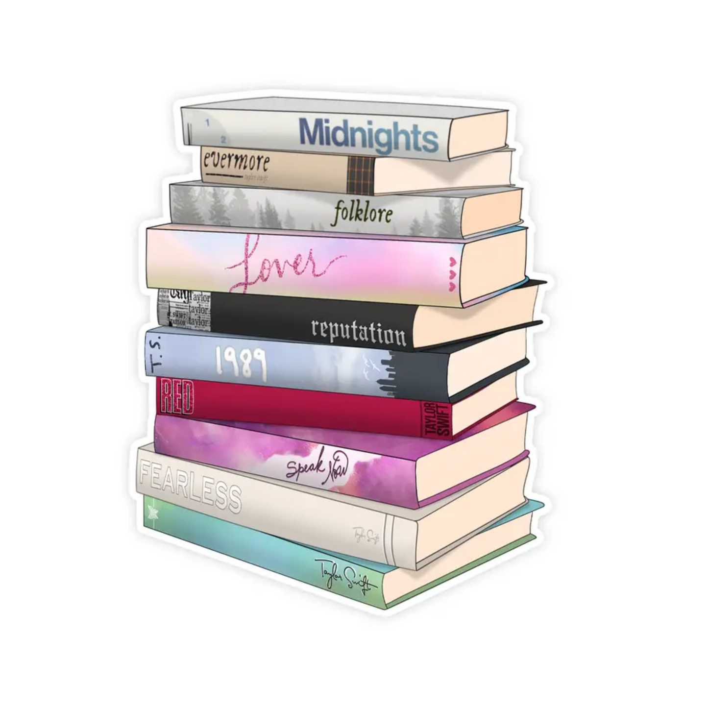 Taylor Swift Albums as Books Sticker