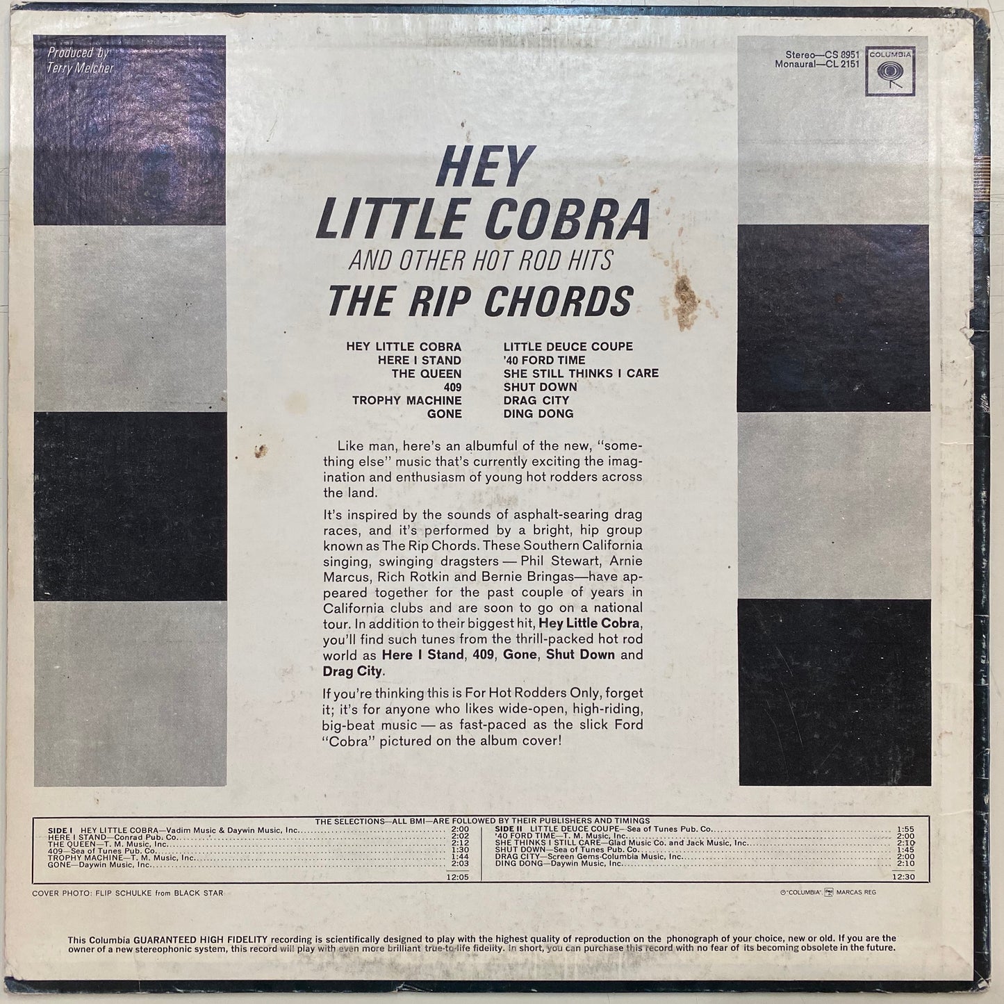 The Rip Chords ‎– Hey Little Cobra And Other Hot Rod Hits (Vinyl Cover)