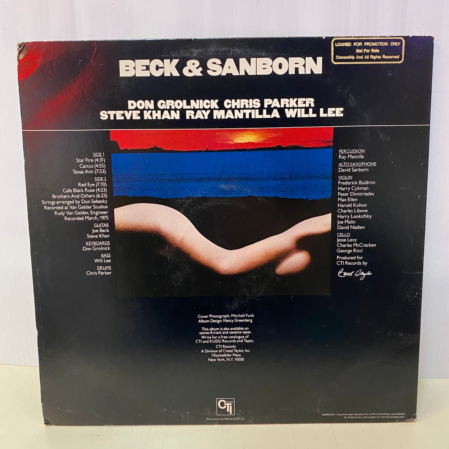 Joe Beck ‎– Beck & Sanborn (Vinyl)