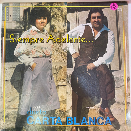 Dueto Carta Blancance de George Y Mague ‎– Siempre Adelante (Vinyl Cover Only!)
