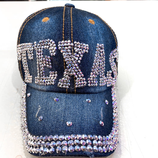 Joya de mezclilla Texas | Gorra de diamantes de imitación