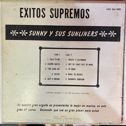 Sunny & the Sunliners- Exitos Supremos (Vinyl Cover)