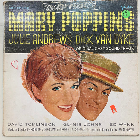 Julie Andrews ‎/ Dick Van Dyke – Mary Poppins de Walt Disney - Banda sonora original del elenco (cubierta de vinilo)
