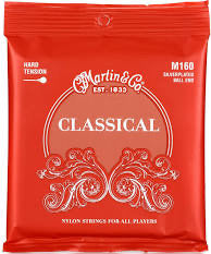 Martin M160 Classical Silverplated Ball End Nylon Strings Hard Tension