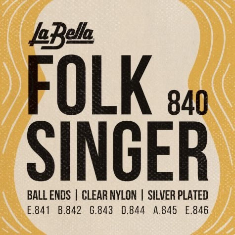Cuerdas para guitarra clásica La Bella 840 Folk Singer Ball-End, juego completo