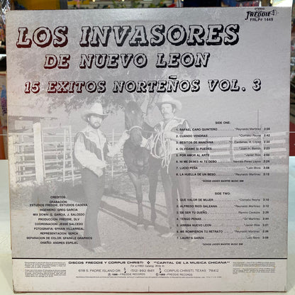 Los Invasores De Nuevo León - 15 Exitos Norteños Vol. 3(Vinyl)