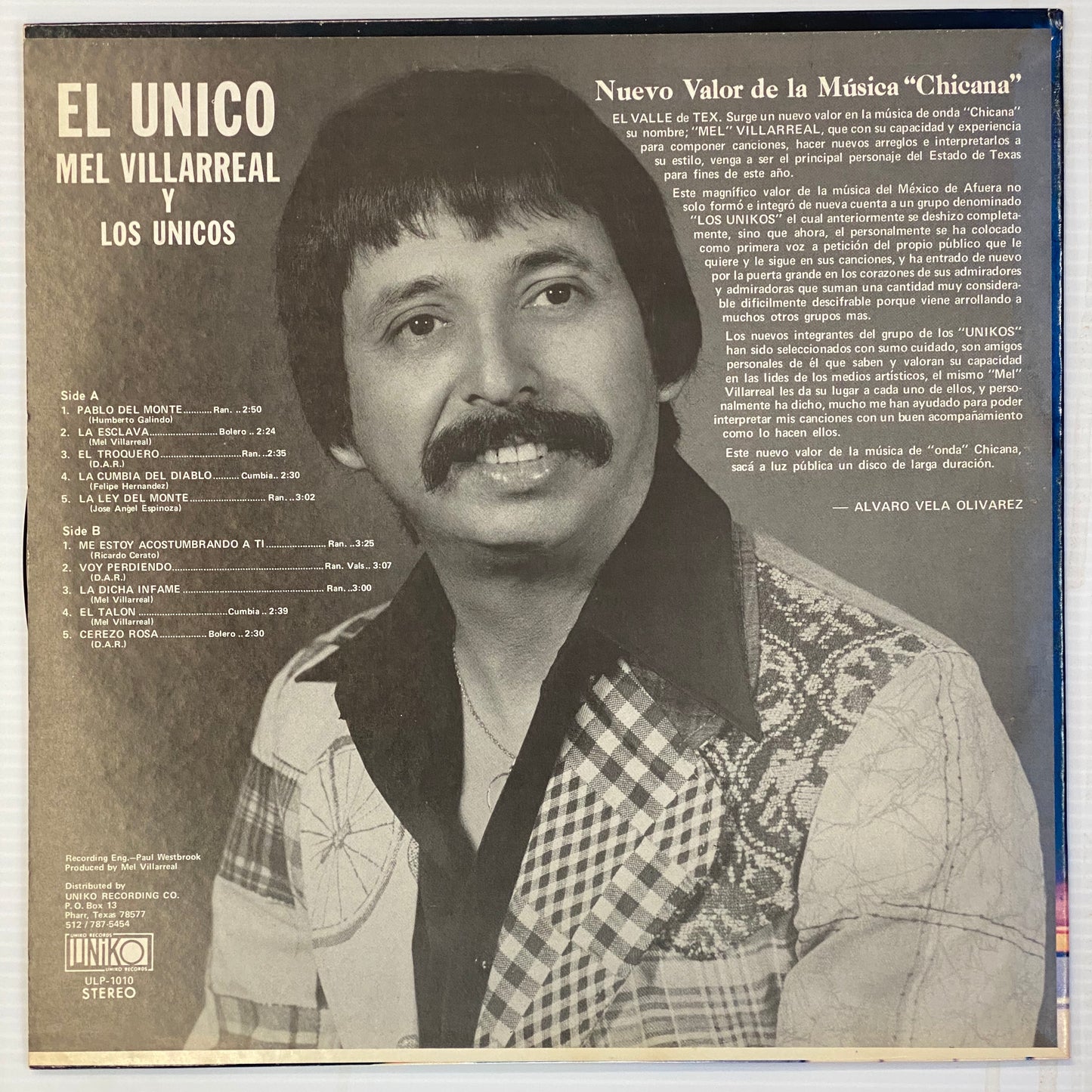 Mel Villarreal Y Los Nuevos Unicos - "El Unico" (Vinyl)