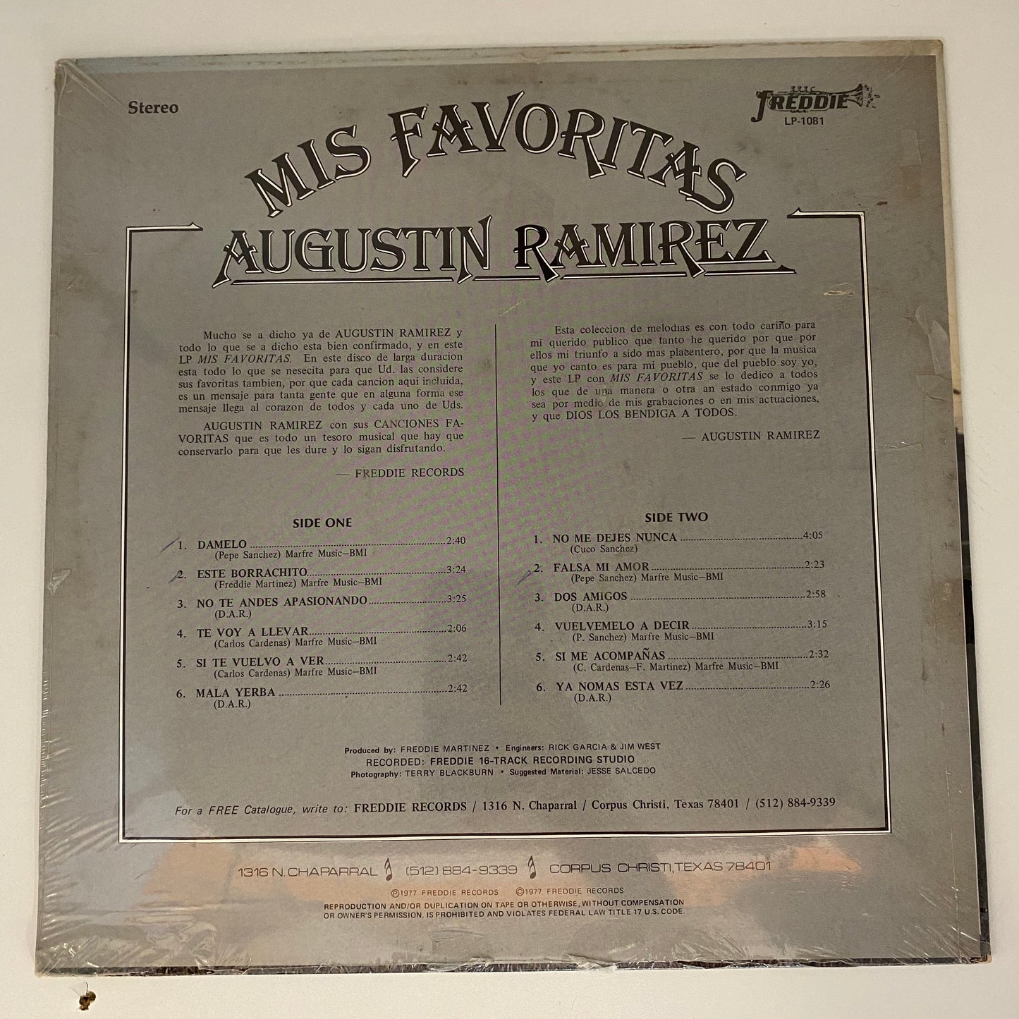 Augustin Ramirez - Mis Favortias (Open Vinyl)