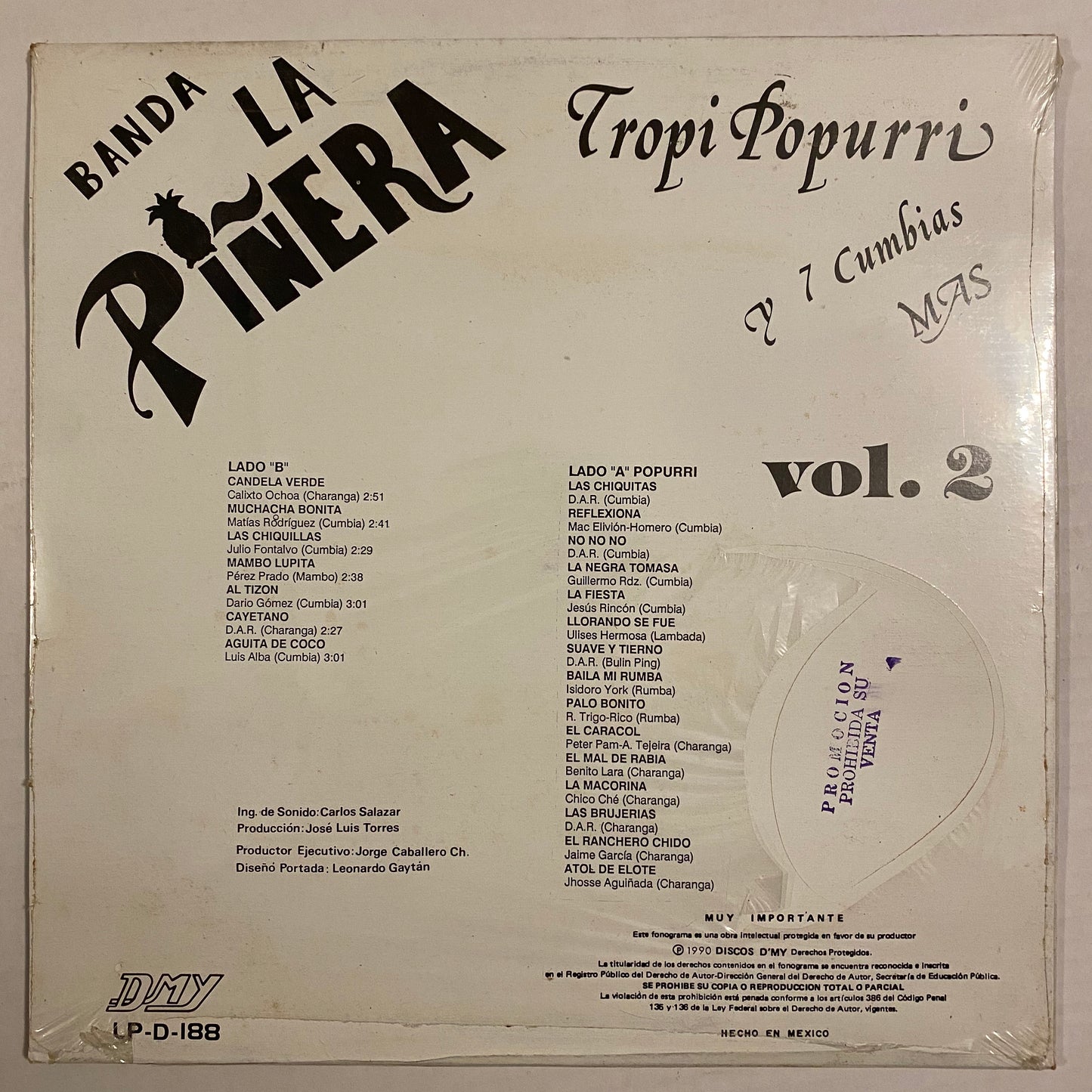 Banda La Pinera-Tropical Popurri y 7 Cumbias Vol. 2 (Sealed Vinyl)