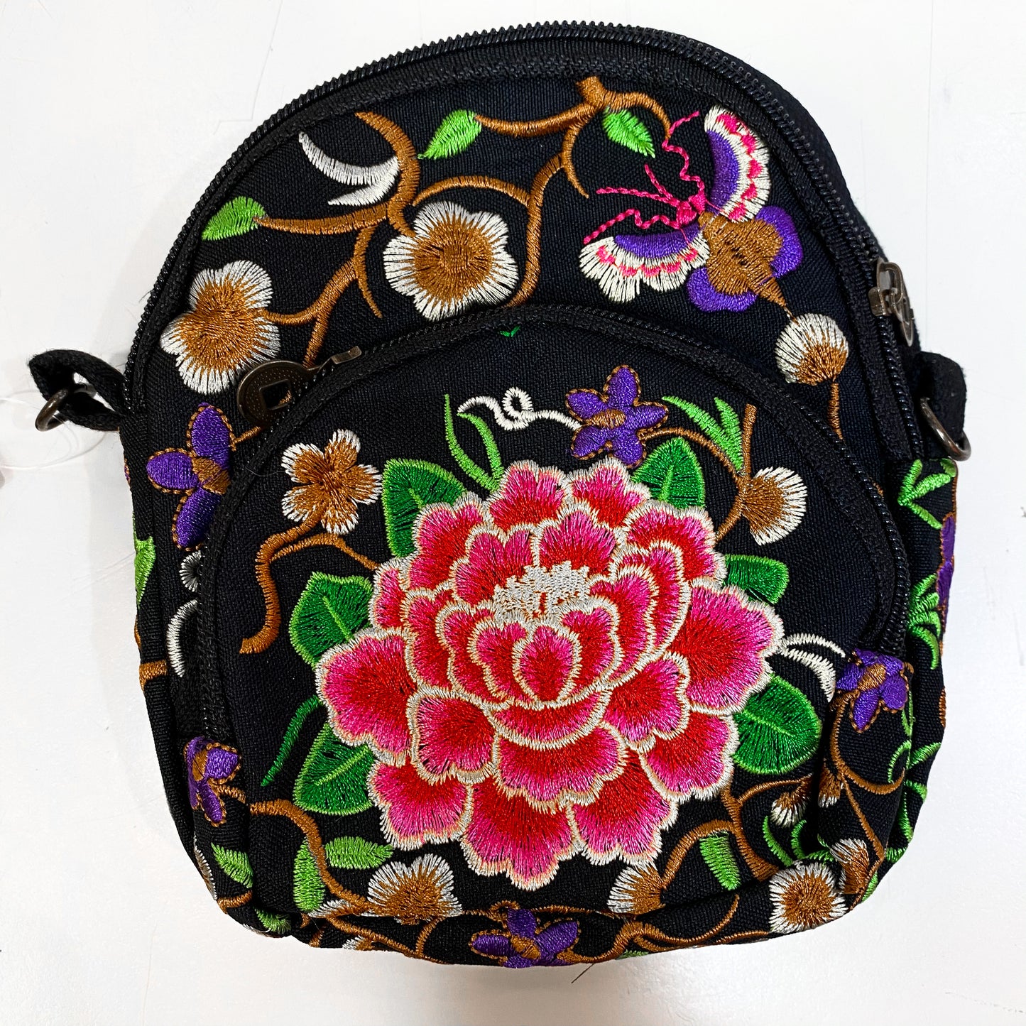 Embroidered Floral Cross Bag