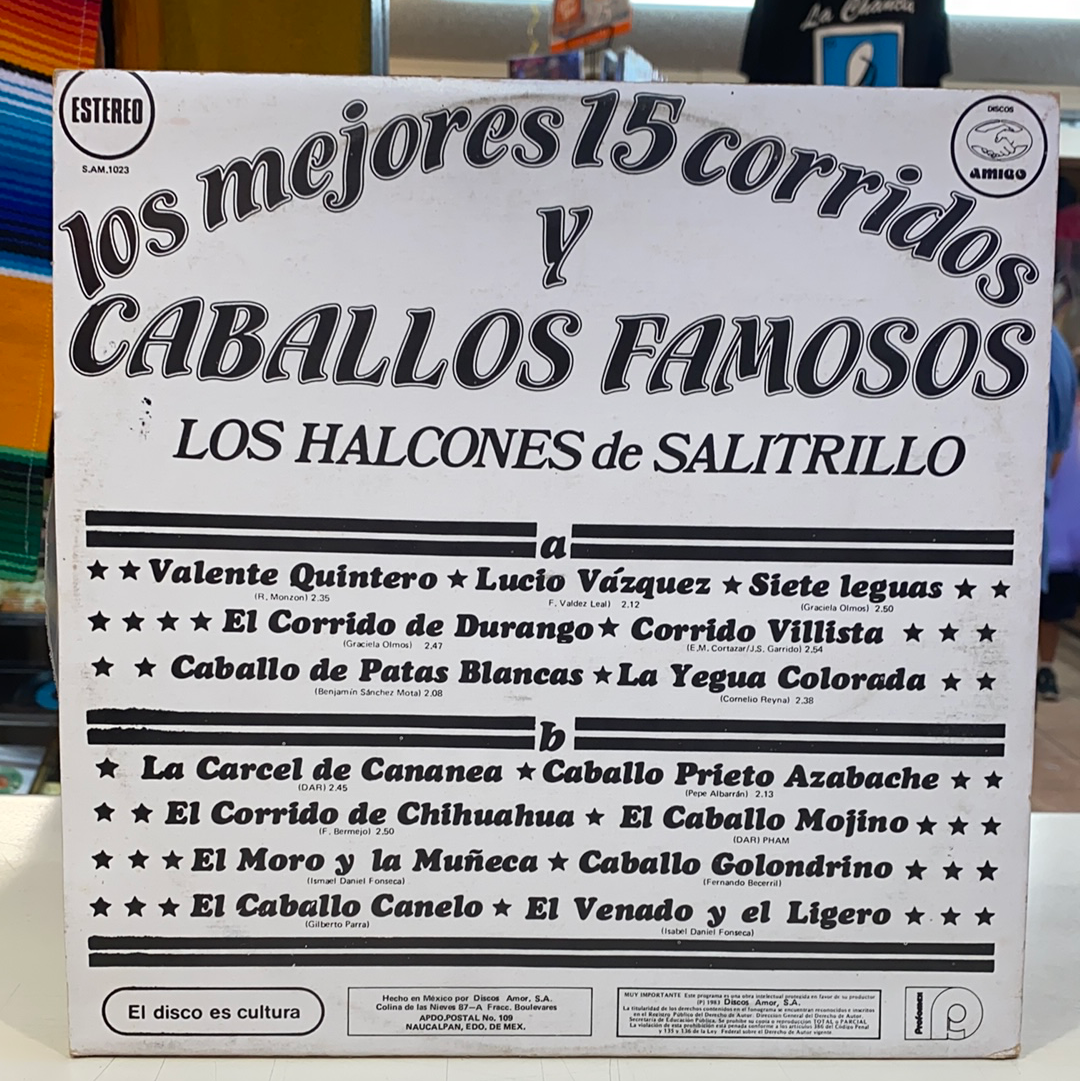 Los Halcones De Salitrillo -15 Mejores Corridos y Caballos Famosos(Vinyl)