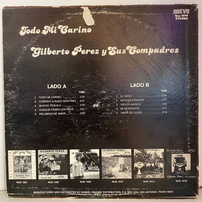 Gilberto Perez Y Sus Compadres - Todo Mi Cariño (Open Vinyl)