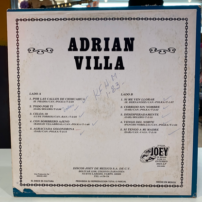 Adrian Villa - Por Las Calles De Chihuahua (Open Vinyl)