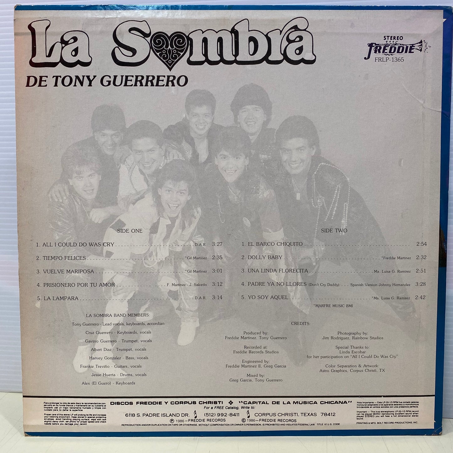La Somba de Tony Guerrero - All I Could Do Was Cry - El Barco Chiquito ( Open Vinyl)