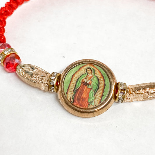 Virgen de Guadalupe Red Braided Bracelet