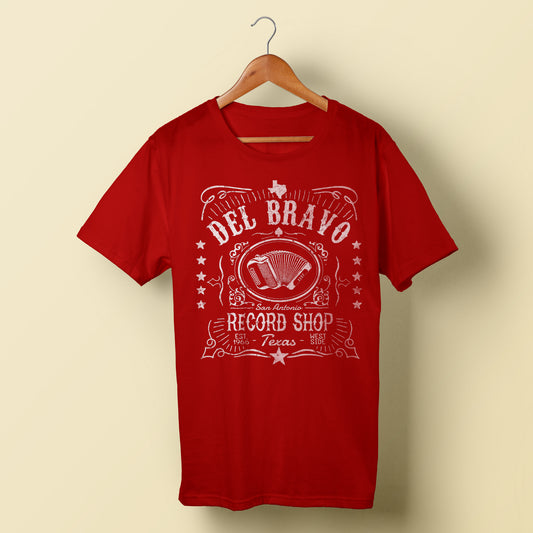 Del Bravo Record Shop Label (Red) T-Shirt DLB MERCH